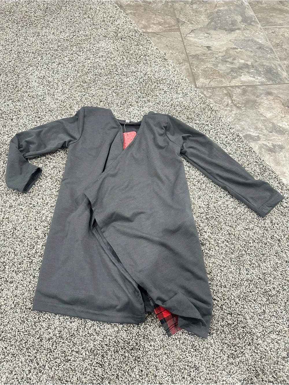 NWT Toddler girl PatPat Gray Cardigan with Red Accent